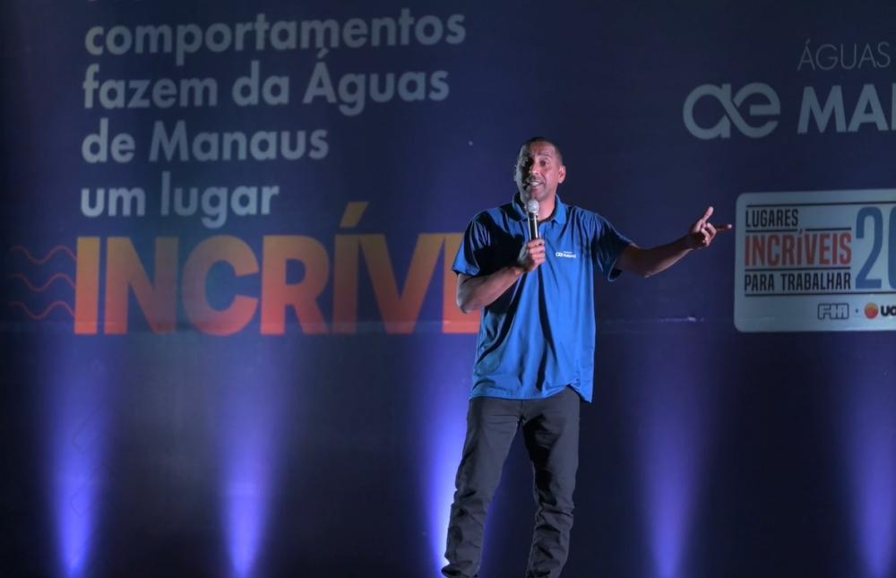 Águas de Manaus presenteia colaboradores com palestra do bicampeão olímpico Serginho