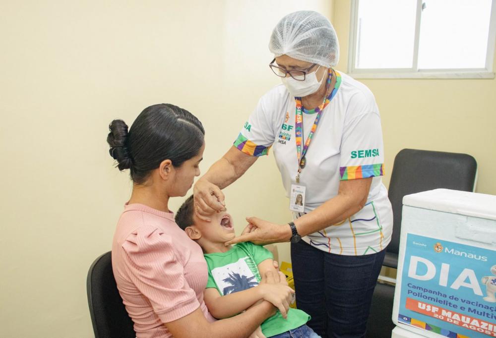 Cobertura da vacinação contra a poliomielite alcança 75% em Manaus e prefeitura estuda cenário de risco