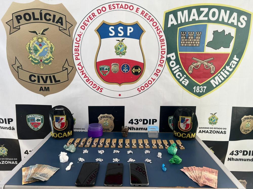 Policiais prendem trio com mais de 100 porções de oxi em Nhamundá