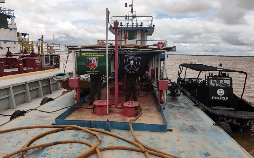 PMAM apreende ‘Pontão’ irregular em Parintins durante operação Hórus/Fronteira Mais Segura