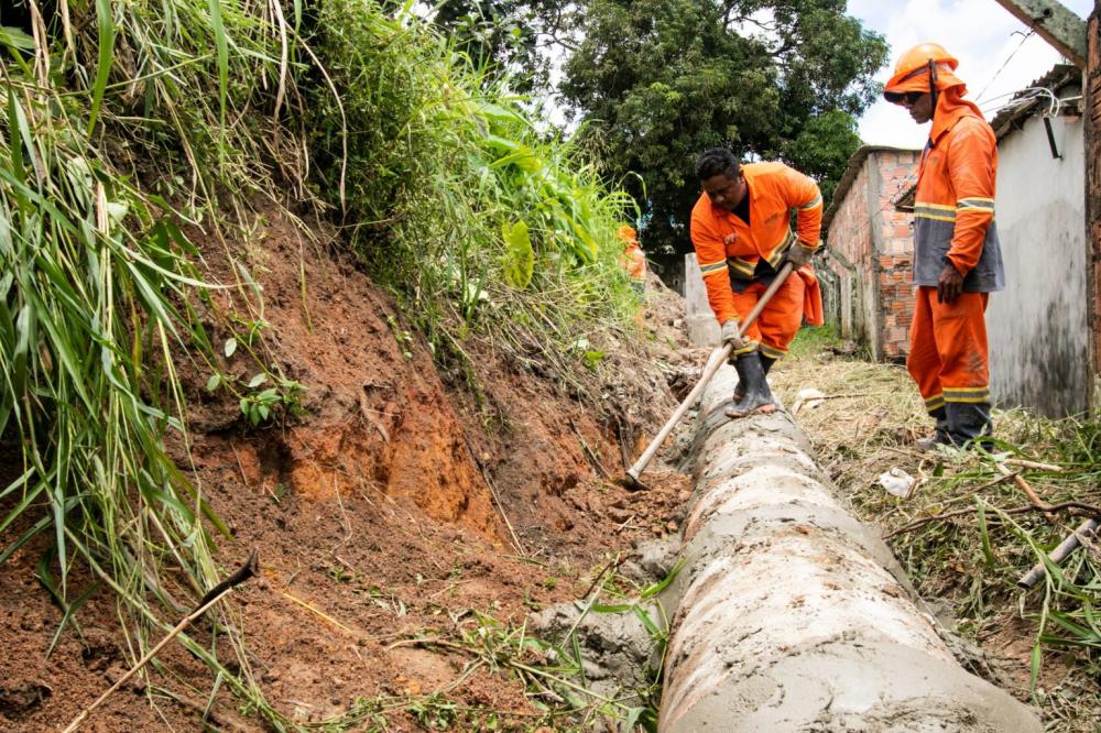 Prefeitura de Manaus inicia implantação de 100 metros de nova rede de drenagem no Jorge Teixeira