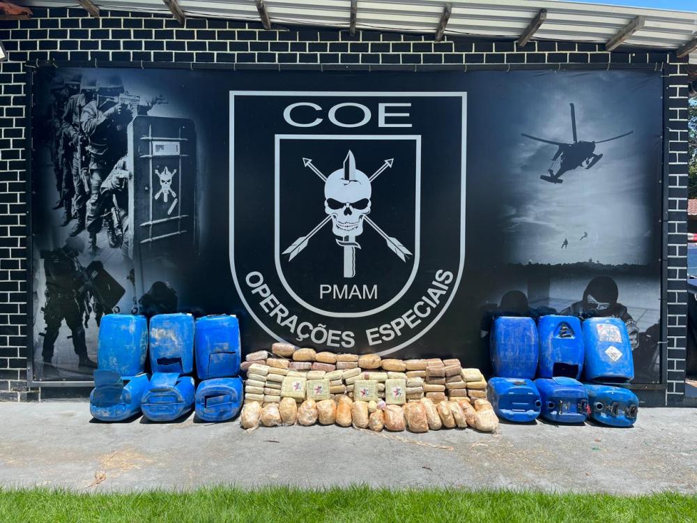 Polícia Militar do Amazonas apreende mais de 260 quilos de entorpecentes no Rio Negro