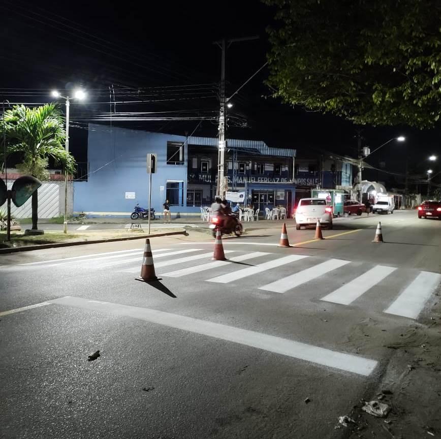 Prefeitura intensifica sinalização horizontal para melhoria da segurança viária nos bairros de Manaus