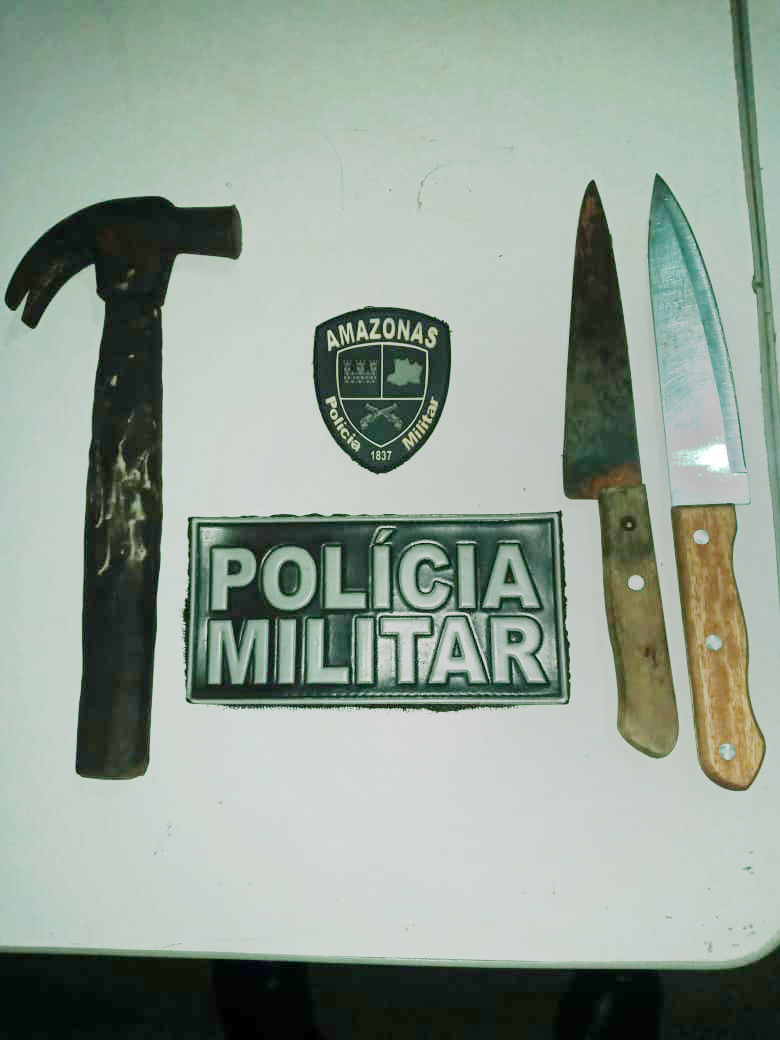 Shamar: Homem é preso pela Polícia Militar por suspeita de agredir companheira com um martelo, em Benjamin Constant