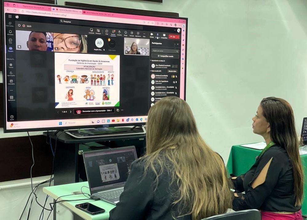 Treinamento atualiza profissionais de saúde dos municípios do Amazonas sobre calendário nacional de vacinação