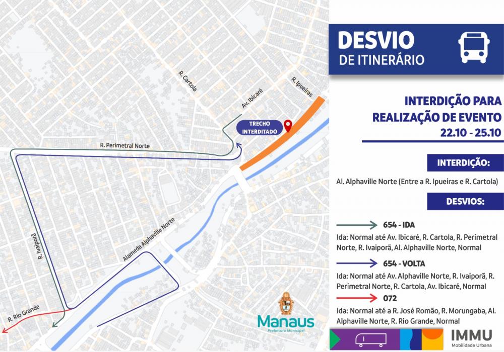 Prefeitura interdita via para a comemoração do 354º aniversário de Manaus