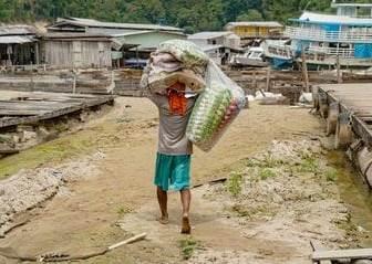 Com seca no Amazonas, ribeirinhos têm dificuldades para se locomover