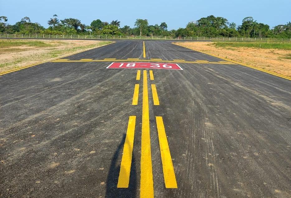 Infraestrutura: Reforma e ampliação no aeroporto de Fonte Boa alcançam 93% de execução