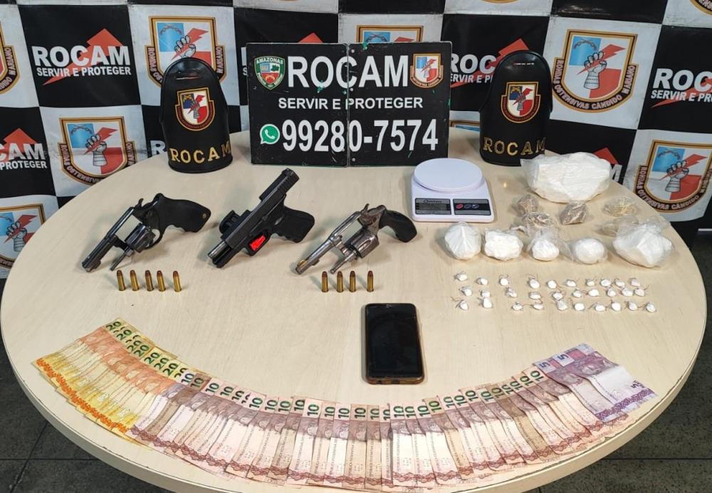 Polícia Militar do Amazonas prende homem com três armas de fogo na zona sul de Manaus