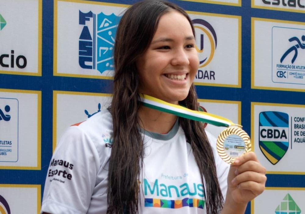 Nadadora do “Manaus Olímpica” fatura bicampeonato brasileiro de Águas Abertas em Santa Catarina