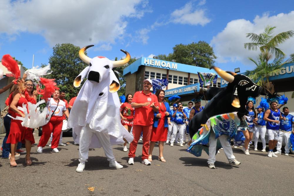 Com bois Caprichoso e Garantido, Hemoam lança “Junho Azul e Vermelho” para incentivar a doação de sangue