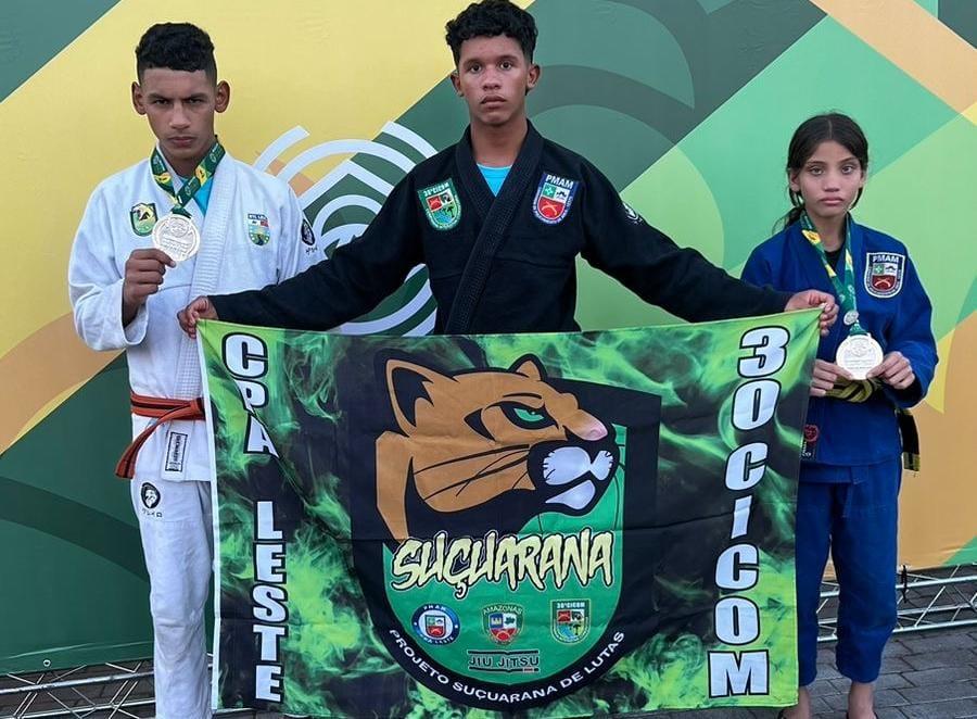 Alunos do Projeto Suçuarana da PMAM conquistam medalha de prata em Campeonato Brasileiro de Jiu-Jitsu