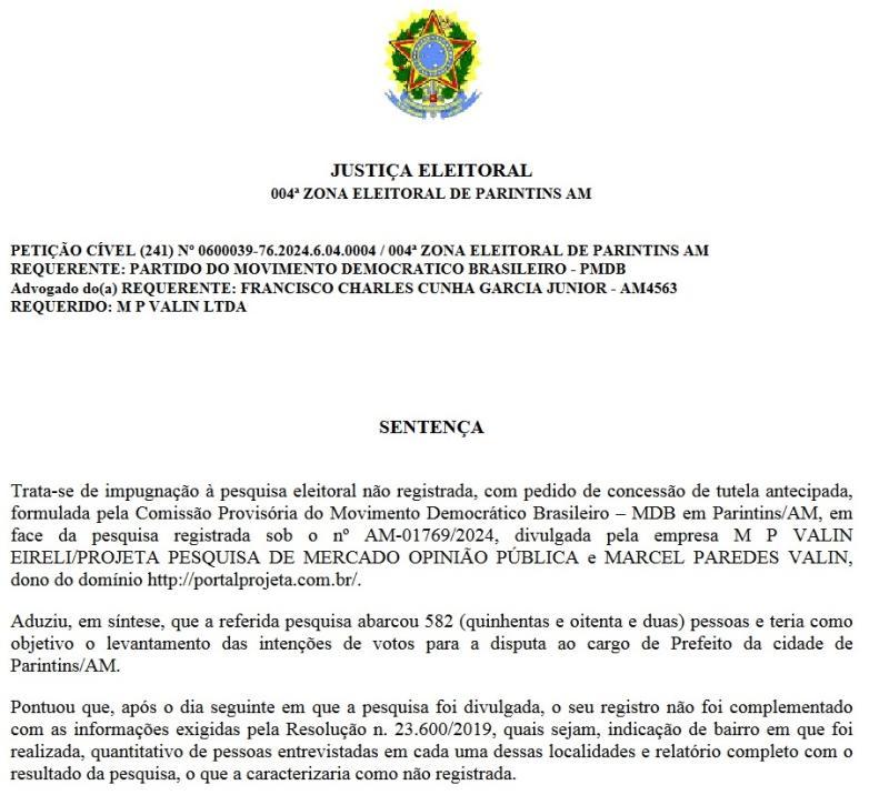 Juíza multa em R$ 53,2 mil pesquisa que dava Brena na frente, em junho