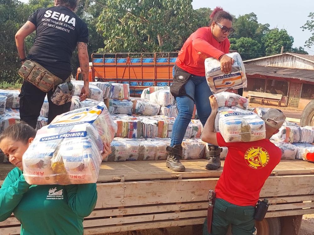 Ajuda humanitária: Governo do Amazonas distribui quase 4 mil cestas básicas em Unidades de Conservação