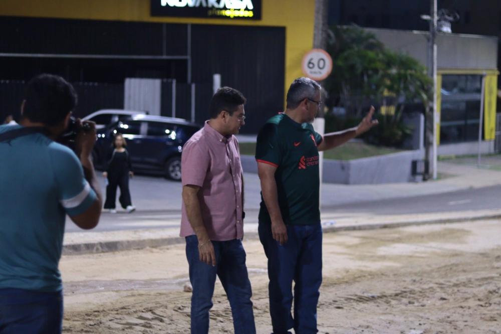 Prefeito em exercício Jander Lobato acompanha etapa de conclusão de fresagem para aplicação de asfalto em obra da avenida Maceió