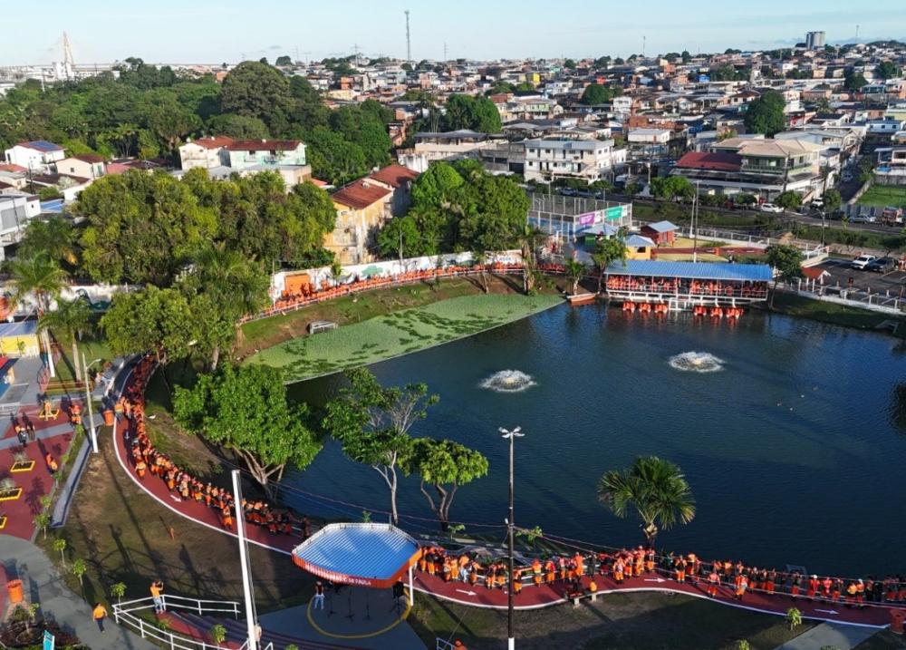 Com um mês de funcionamento, lagoa da Compensa atrai milhares de visitantes e se consolida como novo ponto de lazer de Manaus