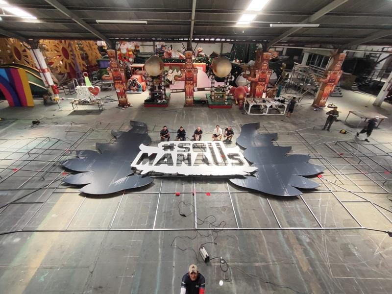 Prefeito David Almeida acompanha avanços da montagem do palco Malcher do #SouManaus