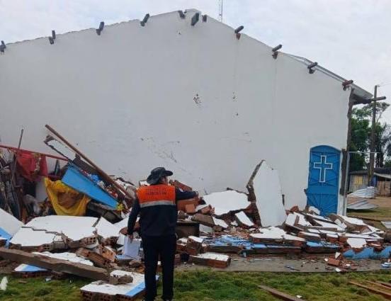 Defesa Civil de Parintins avalia danos causados por temporal na comunidade Simeão-Ponta Alta, região do rio Mamuru