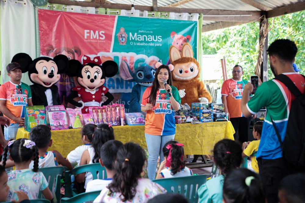 ‘Brinca Manaus’ da prefeitura leva diversão e solidariedade à zona rural em celebração histórica do Dia das Crianças
