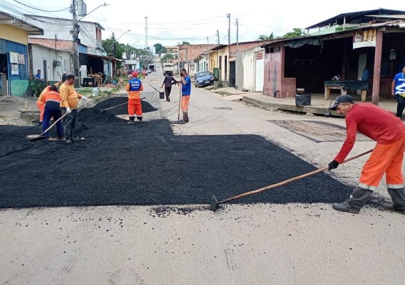 Prefeitura de Manaus leva asfalto e mais qualidade de vida à avenida Praia do Futuro, no Tarumã Prefeitura de Manaus leva asfalto e mais qualidade de vida à avenida Praia do Futuro, no Tarumã