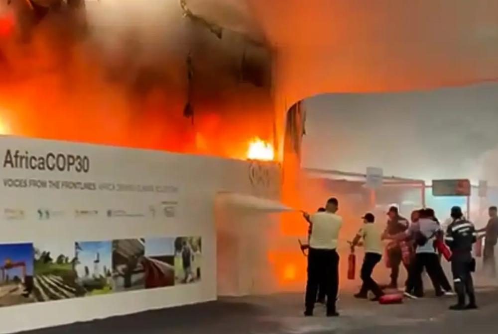 Incêndio atinge parte do pavilhão da COP30, em Belém