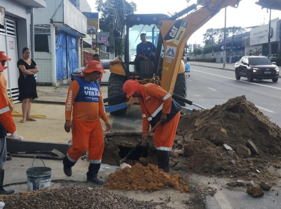 Prefeitura de Manaus realiza obra emergencial na drenagem profunda da avenida Constantino Nery