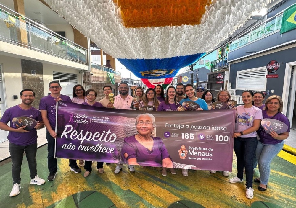 Prefeitura de Manaus leva ações do ‘Junho Violeta’ às Ruas da Copa e reforça combate à violência contra a pessoa idosa