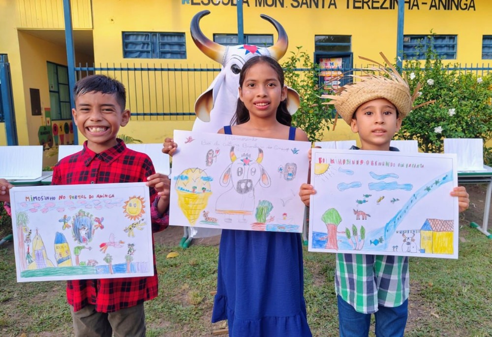 Escola Municipal Santa Terezinha escolhe cartaz oficial da Festa Julina 2026 durante culminância de projeto