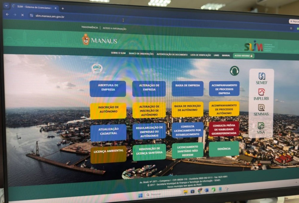 Prefeitura de Manaus informa parada programada do Slim para implantação do CNPJ alfanumérico