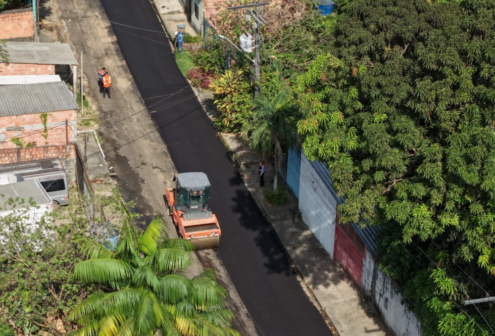 Parque Rio Solimões ganha nova mobilidade com obra de recapeamento da Prefeitura de Manaus