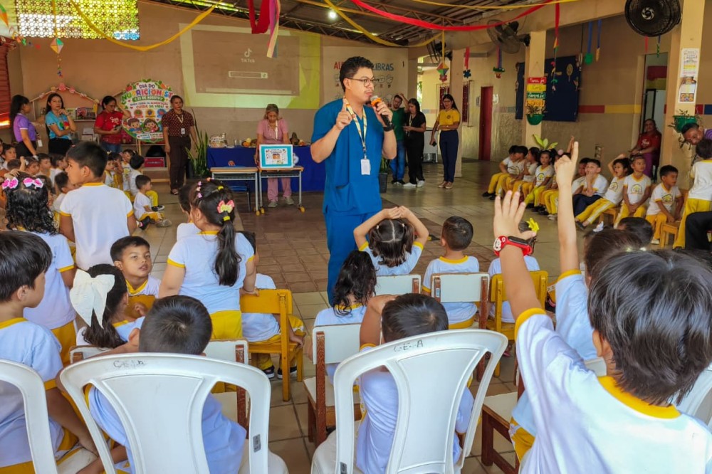 Crianças do CEI Aurora recebem orientações sobre alimentação saudável